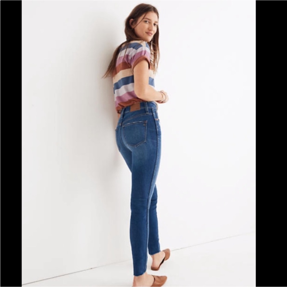 Madewell 10” High-Rise Raw Hem Button Fly Skinny Jeans Sz 30 - Picture 4 of 15